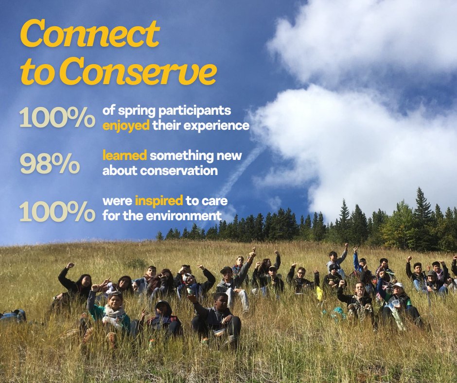 🌿Conservation education &amp; conservation advocacy are SO deeply tied. A sustainable future for Alberta depends on both. 
🌟 Huge thanks to @conserveAlberta for for supporting our Connect to Conserve program, connecting rural youth &amp; new Canadians to the outdoors &amp; #CitizenScience!