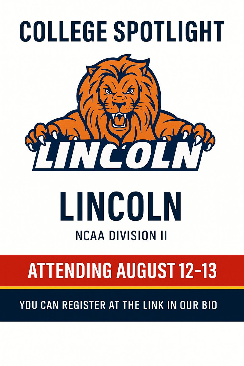 🚨 College Spotlight: Lincoln University
The <a href="/coachaconnor/">Vince Connor</a> and the Lincoln Lions are confirmed for our 2-Day College Showcase at <a href="/Essex_Baseball_/">CCBC_Essex_Knights_Baseball</a>  on August 12–13!
Show your skills in front of Lincoln and 20+ other college programs.
🔗 Register now:  playnsports.com/event/2-day-sh…
