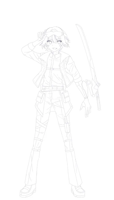 自創作の主人公の一人描いてる。 ルシアス•グレー