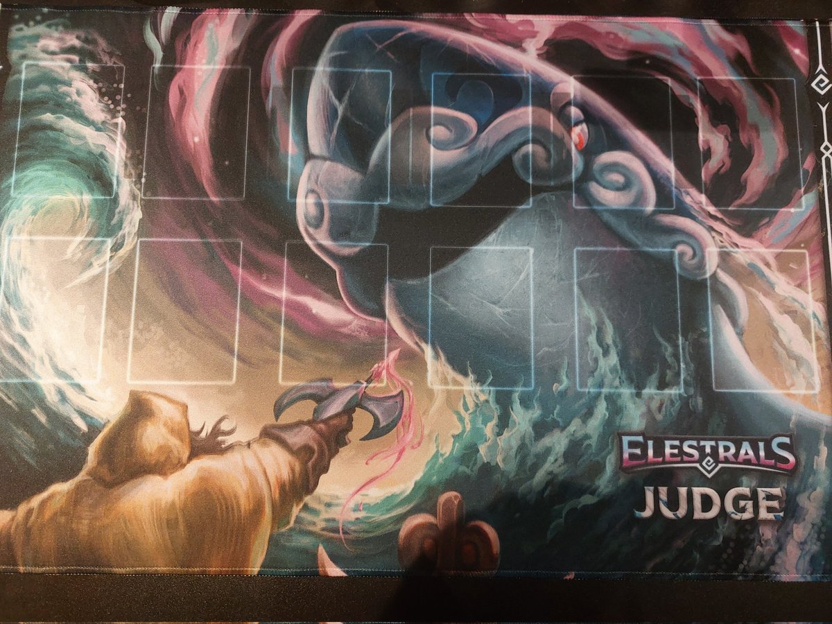 skyhawksings's tweet image. The first Elestrals Judge mat turned out so awesome. There should be more opportunities to snag these in the future!