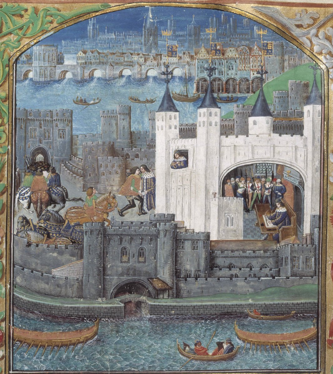 LandsknechtPike's tweet image. This image shows the imprisonment of Charles, Duke of Orléans, in the Tower of London.
Like many nobles, he was captured at the Battle of Agincourt in 1415 and taken to England.
He spent 25 years in captivity, writing poetry. More than 500 of his poems have been preserved!