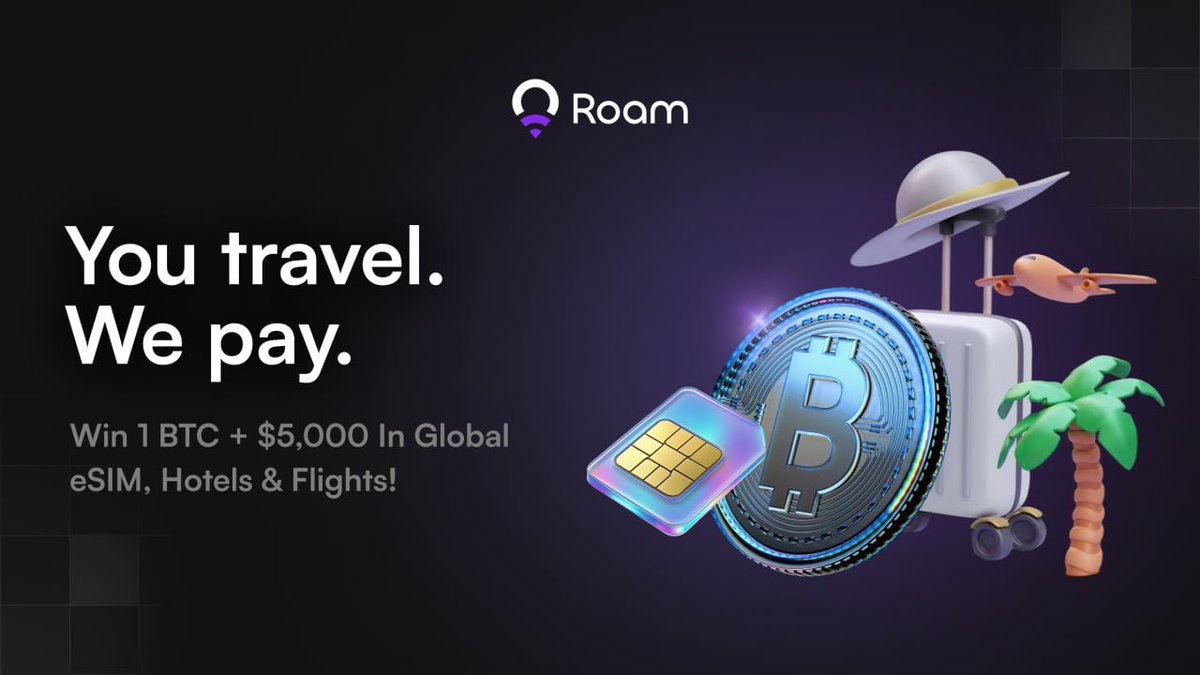 weRoamxyz's tweet image. Roam X @umycomofficial 

1 BTC + $5,000 + Travel credits and much more up for grabs ! 

Sign up on Umy via the Roam App and get:

- A FREE eSIM data package (Access 180+ countries, no SIM swap needed)
- Umy vouchers with exclusive perks
- A chance to win free hotel stays + flight…