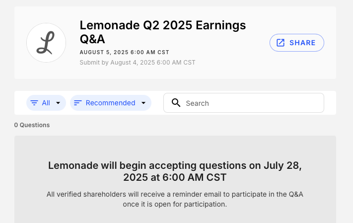 PaperBagInvest's tweet image. $LMND Q2 @say questions open for submission on July 28th. What do YOU want to ask management? 👇