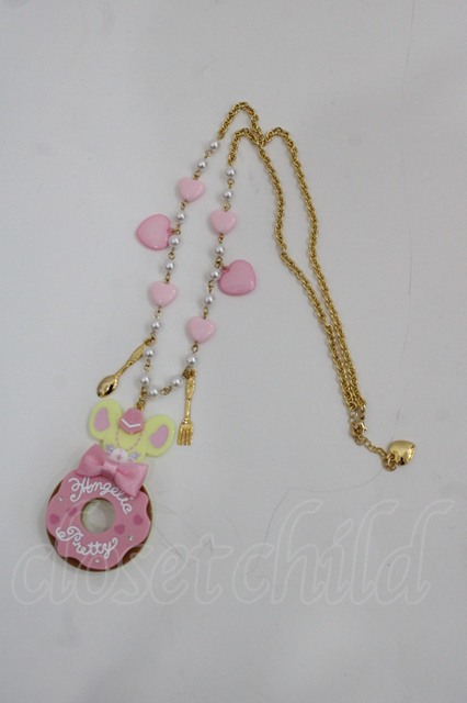 Angelic Pretty カラフルDonutジュリィネックレス USED】カラフルDonutジュリィネックレス（ダークピンク
