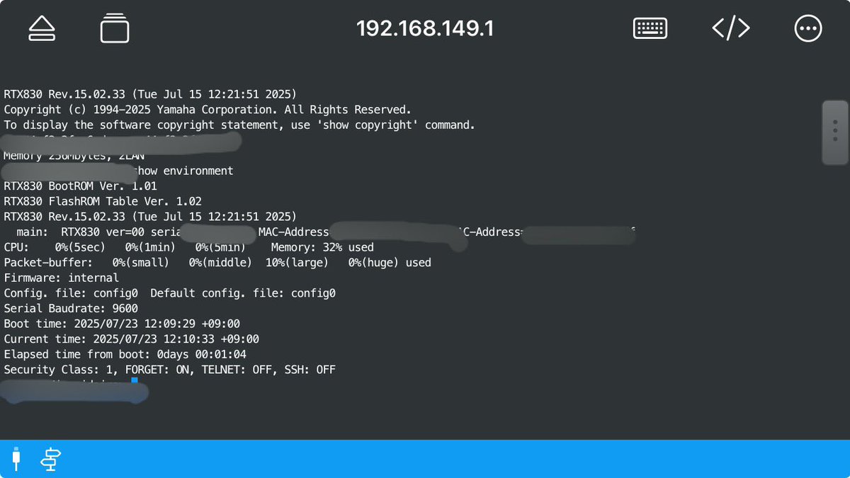 udp_5060's tweet photo. 出先なので、リモートアクセス使ってRTX1300経由で検証用のRTX830のファームウェアアップデートを実施。
特に問題無く完了、仕事終わったら残り4台のRTX830アップデートしましょうかね。 #RTX830 https://t.co/5sZIqEoeLh