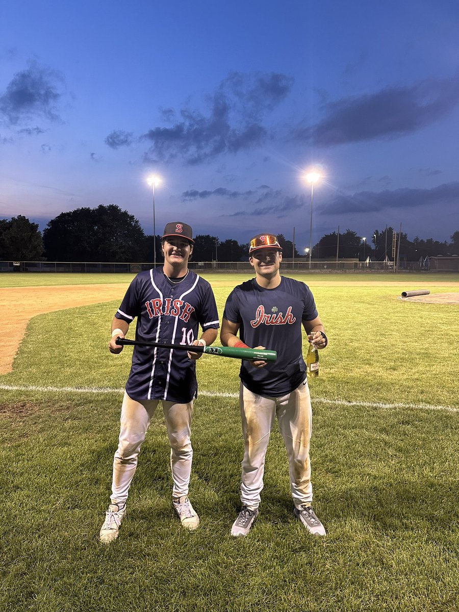 Stockmen's Irish (@stockmensirish) on Twitter photo Irish win 15-3 in 5.
Siegle 💣
<a href="/Bpaulson34/">Brodie Paulson</a> 2-3 3RBI’s & BB
<a href="/timbomania17/">Timmy Smith</a> and <a href="/CodyJJohnson16/">Cody Johnson</a> dice
O’Brien with more stolen bases
The duo POG Log goes to Sammy G & <a href="/MattOdom420/">Matt Odom</a> both going 3-3 with a BB and multi XBH’s and RBI’s
#Oops Irish win 15-3 in 5.
Siegle 💣
<a href="/Bpaulson34/">Brodie Paulson</a> 2-3 3RBI’s & BB
<a href="/timbomania17/">Timmy Smith</a> and <a href="/CodyJJohnson16/">Cody Johnson</a> dice
O’Brien with more stolen bases
The duo POG Log goes to Sammy G & <a href="/MattOdom420/">Matt Odom</a> both going 3-3 with a BB and multi XBH’s and RBI’s
#Oops