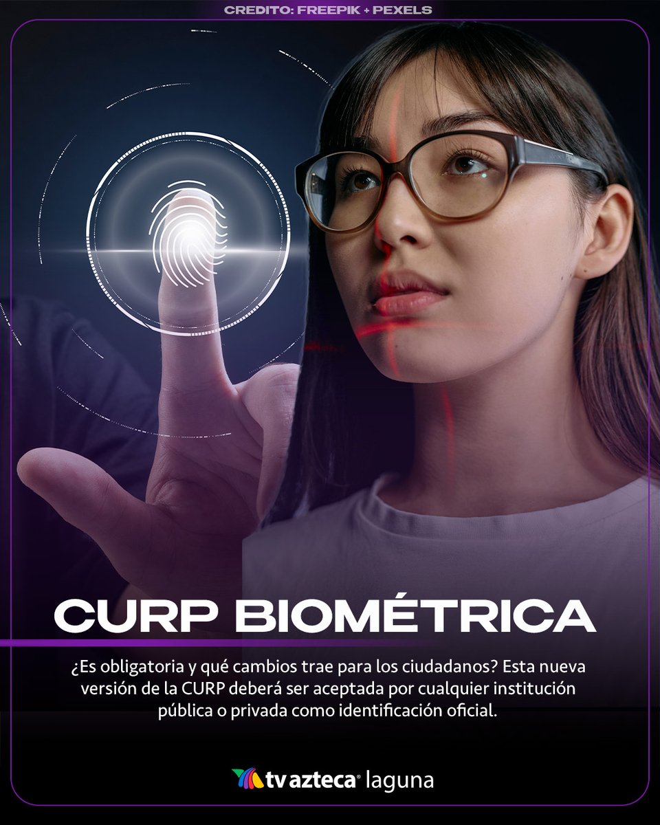 TvAztecaLaguna's tweet image. 📎👁️ CURP Biométrica: ¿ya sabes qué es y por qué será importante? Este documento se vuelve una identificación oficial. Te contamos si será obligatoria y cómo tramitarla. 👇

#CURP2025 #IdentidadOficial #CiudadanosInformados