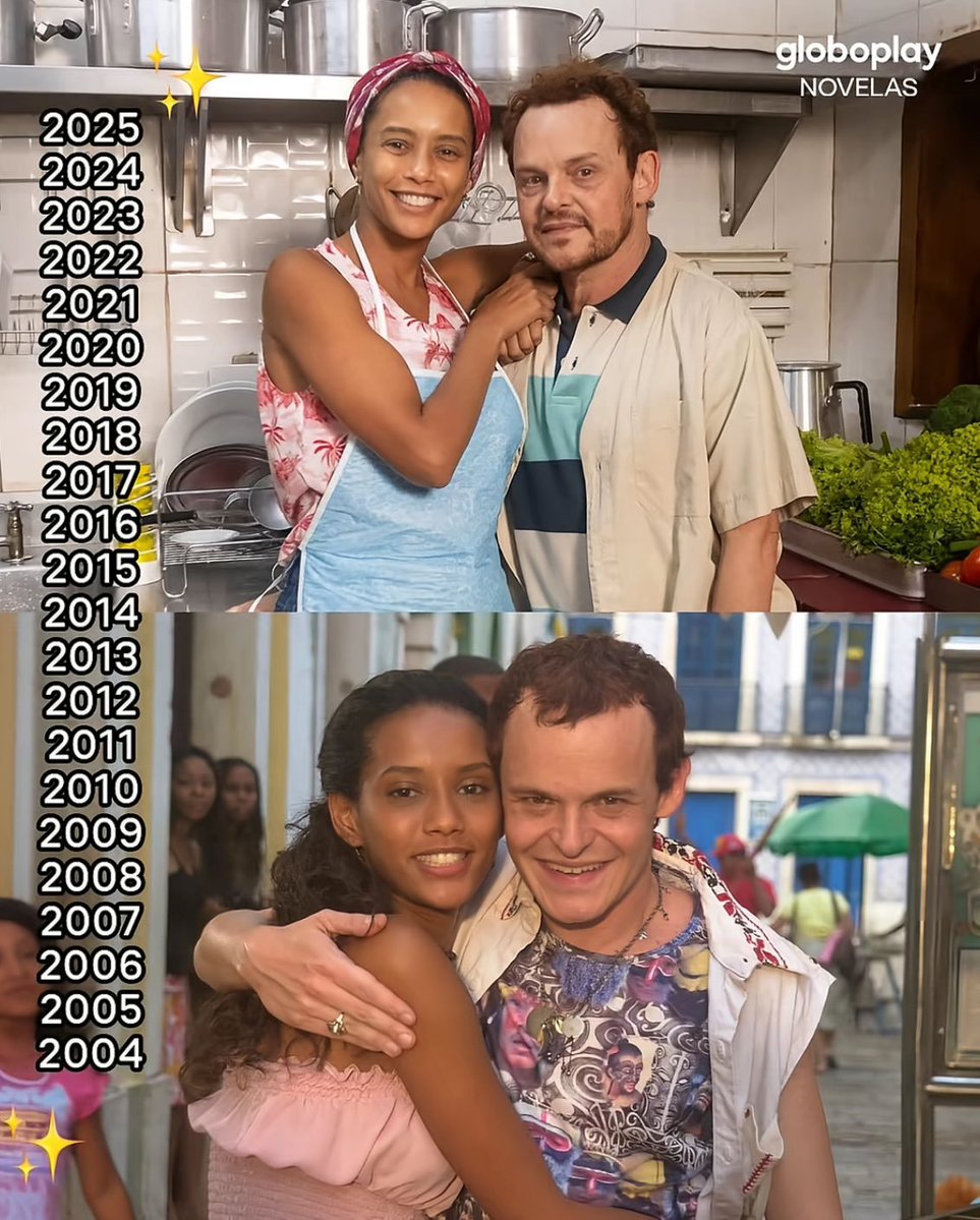siteptbr's tweet image. Taís Araújo e Matheus Nachtergaele chocam com antes/depois após 20 anos ✨
