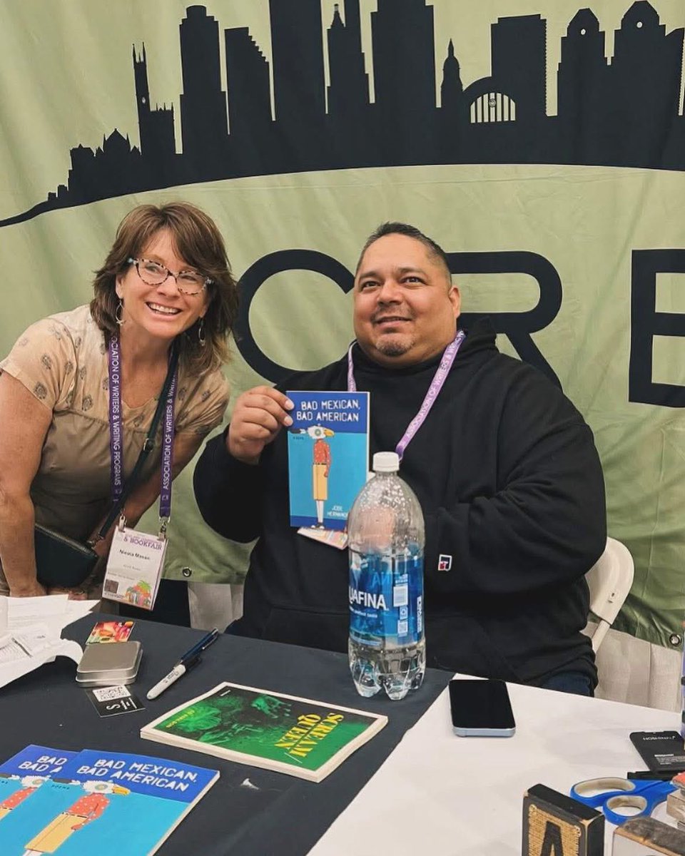 JoseHernandezDz's tweet image. During this headache of a week want to throwback to happier times signing copies for three different books at AWP Los Angeles 2025…🤙