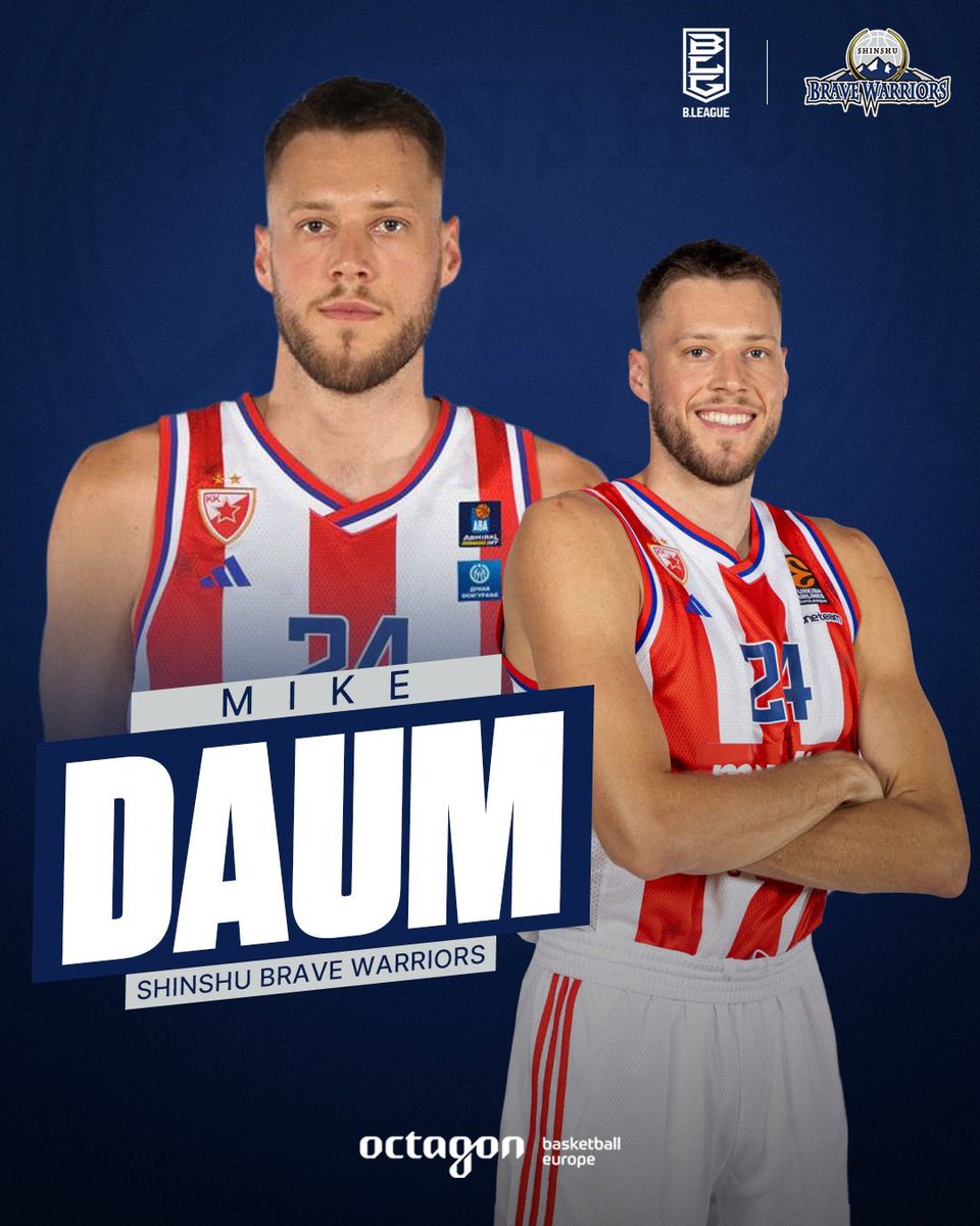 ChidiacOCT's tweet image. Mike Daum is heading to the @B_LEAGUE as he inks a deal with the @shinshubw for the 2025-26 season. #Bリーグ #信州ブレイブウォリアーズ #octagonfamily @oct