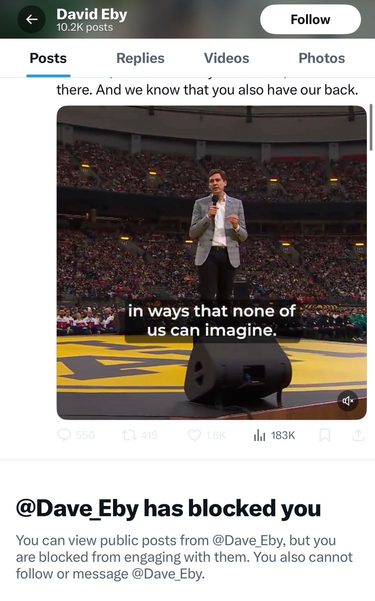 buperac's tweet image. CanadianPolling and Dave Eby both have me blocked for whatever reason, proving my point entirely that publicly funded people are retards.
Blocking is violence.