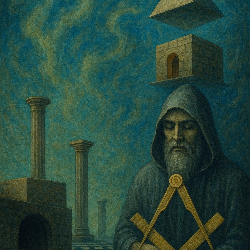 El templo no se levanta con piedra profana. Cada pensamiento puro es un bloque, cada acto justo, una columna. El Maestro no se muestra con palabras, sino en el silencio. Solo quien ha descendido al sótano de su ser puede asentar la Piedra Angular en el sanctum interior