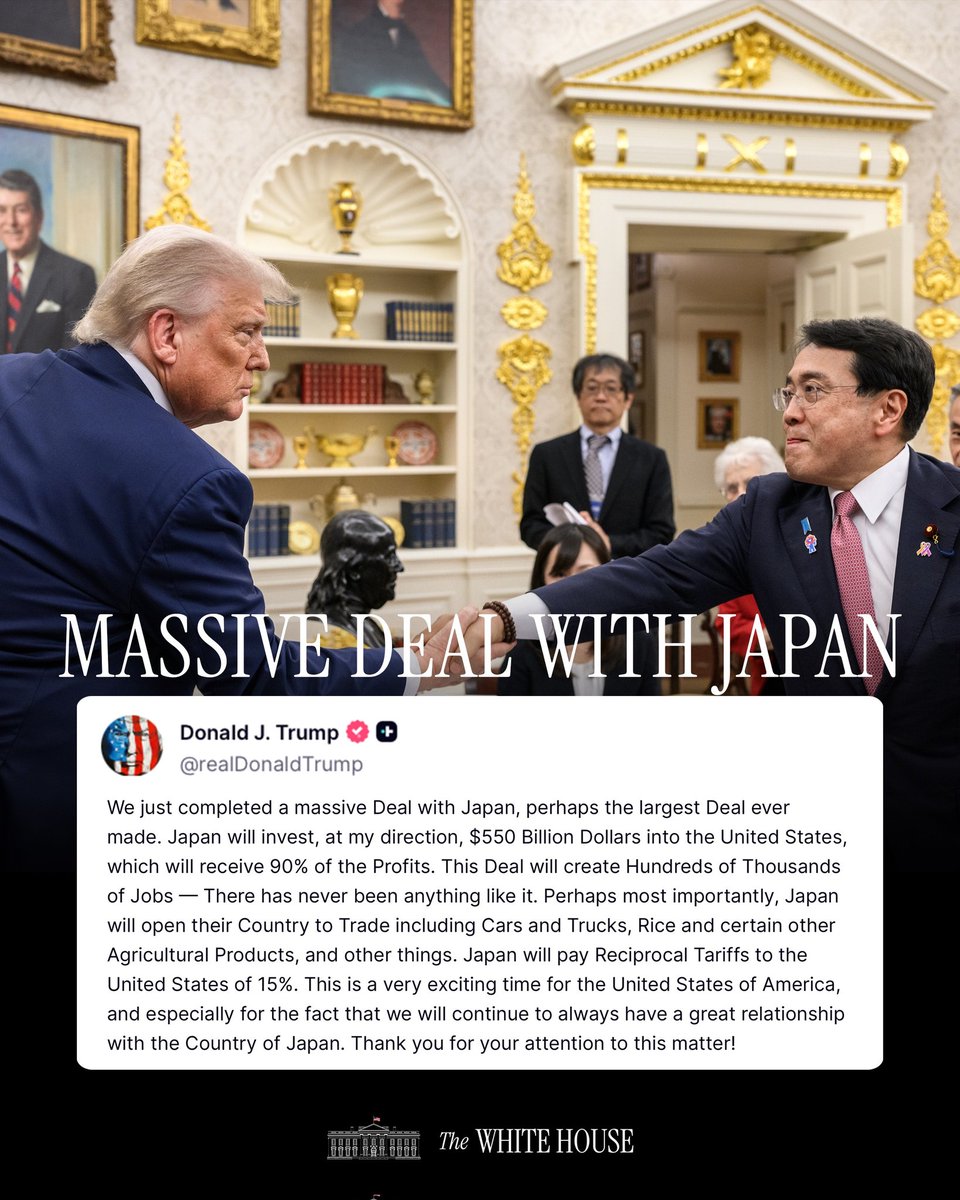 thinking_panda's tweet image. For Japan, a nation without true sovereignty, its destiny remains at the mercy of the US' manipulation.
Japanese Prime Minister had no choice but to accept a deal disadvantageous to Japan, as the failure in the domestic election made Shigeru Ishiba acutely aware of the severe…
