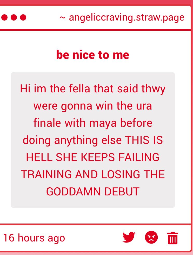 umagirlslover's tweet image. sounds like maya is screaming for a break 😭😭😭 she can do it I BELIEVE IN HER!!!!