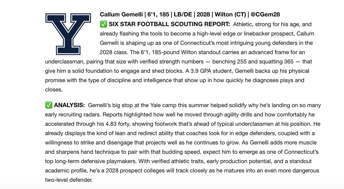 Thanks for the write up <a href="/sixstarfootball/">Six Star Football | PLUS+</a>! <a href="/RockPerkins52/">Bill Perkins</a> <a href="/coach_smcgowan/">Sean McGowan</a>