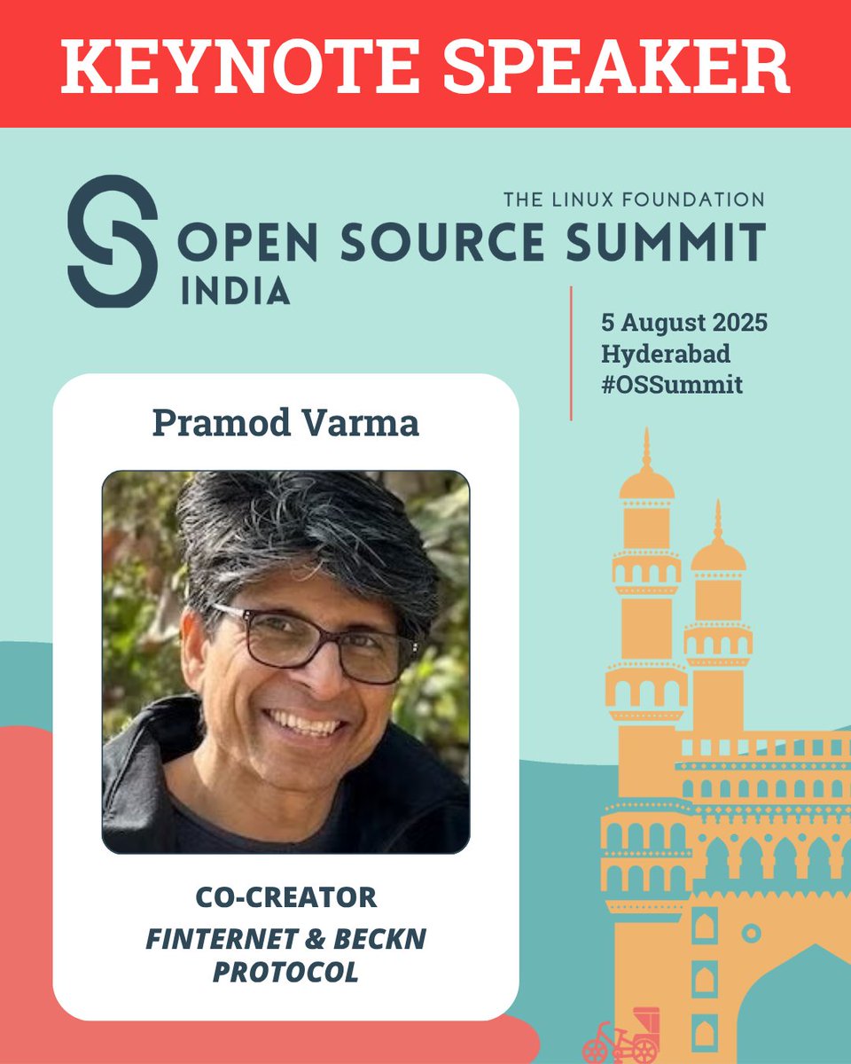 linuxfoundation's tweet image. KEYNOTE HIGHLIGHT @ #OSSummit India (5 Aug, Hyderabad): Pramod Varma - Finternet & Beckon Protocol - delivers “Building for Billions: Reimagining an Internet of Value for the Digital Age.” Register: hubs.la/Q03yjSVF0 View schedule: hubs.la/Q03yjSCK0