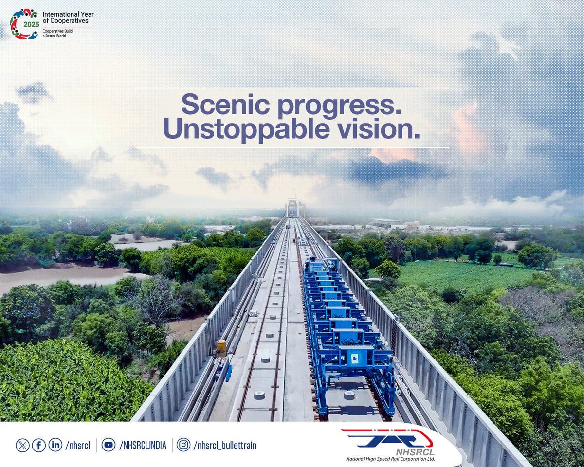 This monsoon, witness how India’s first bullet train corridor embraces nature and powers ahead. Presenting #MonsoonDiaries—a visual journey through seamless progress and engineering excellence that continues, come rain or shine.
#MonsoonDiaries