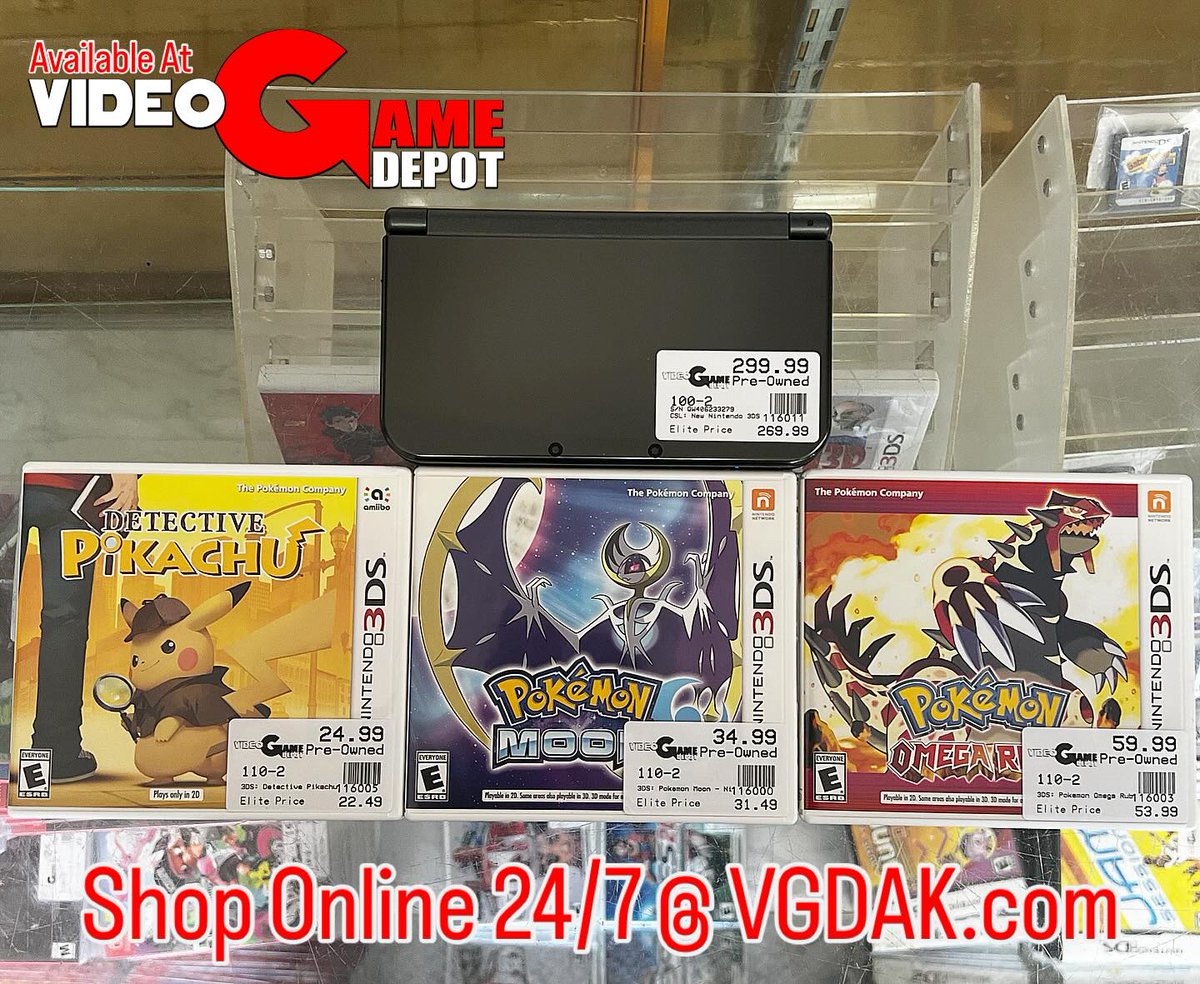 VGDAk's tweet image. Gotta find and catch ‘em all with the New 3DS XL Console &amp;amp; #Pokémon games we got in!
👾
Shop Online 24/7 at VGDAK.com
🕹️
Game On!
#VideoGameDepot
@NintendoAmerica @Pokemon
