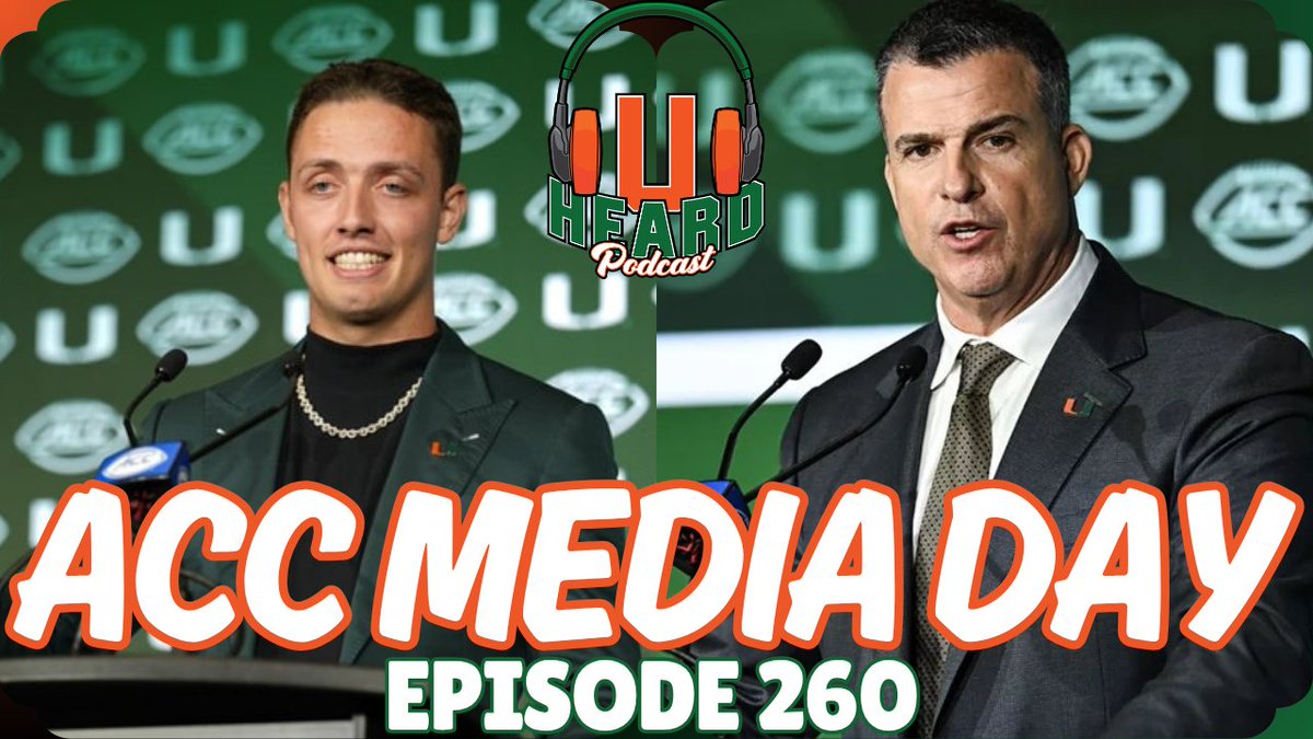 UHeardPod's tweet image. 🎙️ We're LIVE TONIGHT at 6 PM EST with a fresh episode of "U Heard"! Don't miss our ACC Media Day recap & @JoeSkilliams hot takes. #MiamiHurricanes #UHeard #ACC #CanesFootball
youtube.com/live/Ti-gfCD95…