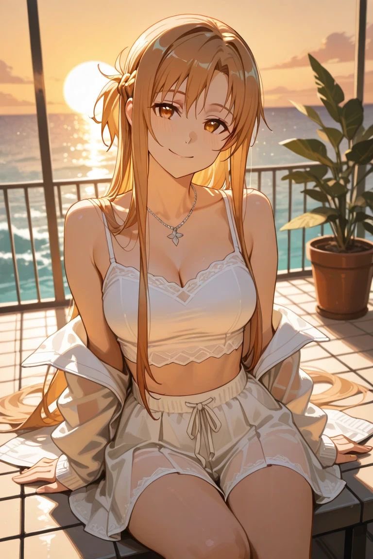 CommanderRapier's tweet image. —

“Hey [Reader], do you want to head down to the beach with me? It looks stunning tonight.” Asuna said softly, while turning her gaze to the reader. 

A radiant smile formed to her lips, as the sun danced across the water below. 

“If not, let’s take a cute picture here!” 

—