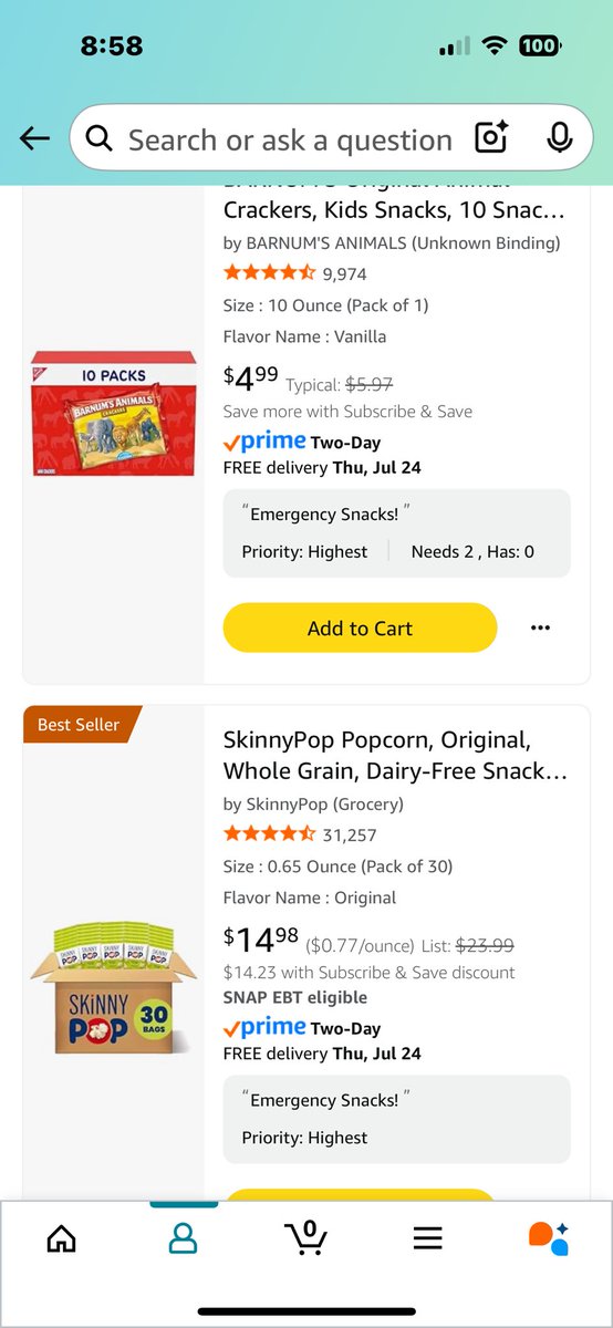 sgn_t's tweet image. Please, help us get these snacks!!
It makes for a long afternoon in PreK on an empty tummy!
Making a wish tonight!!! 🙏
amazon.com/hz/wishlist/ls…