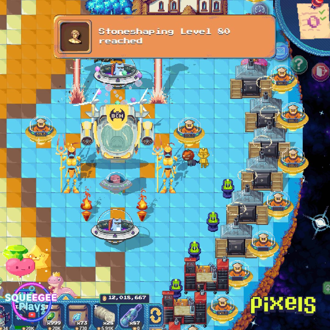 Squeegee_Plays's tweet image. 4TH SKILL TO REACH LEVEL 80: STONESHAPING 🪨
I wish @pixels_online have a share option whenever we progress or reached a milestone.. so we can inspire others. A simple pop-up/share button may come a long way 💡 Lezzgow🦊✨
#PixelsCreator @pixels_online