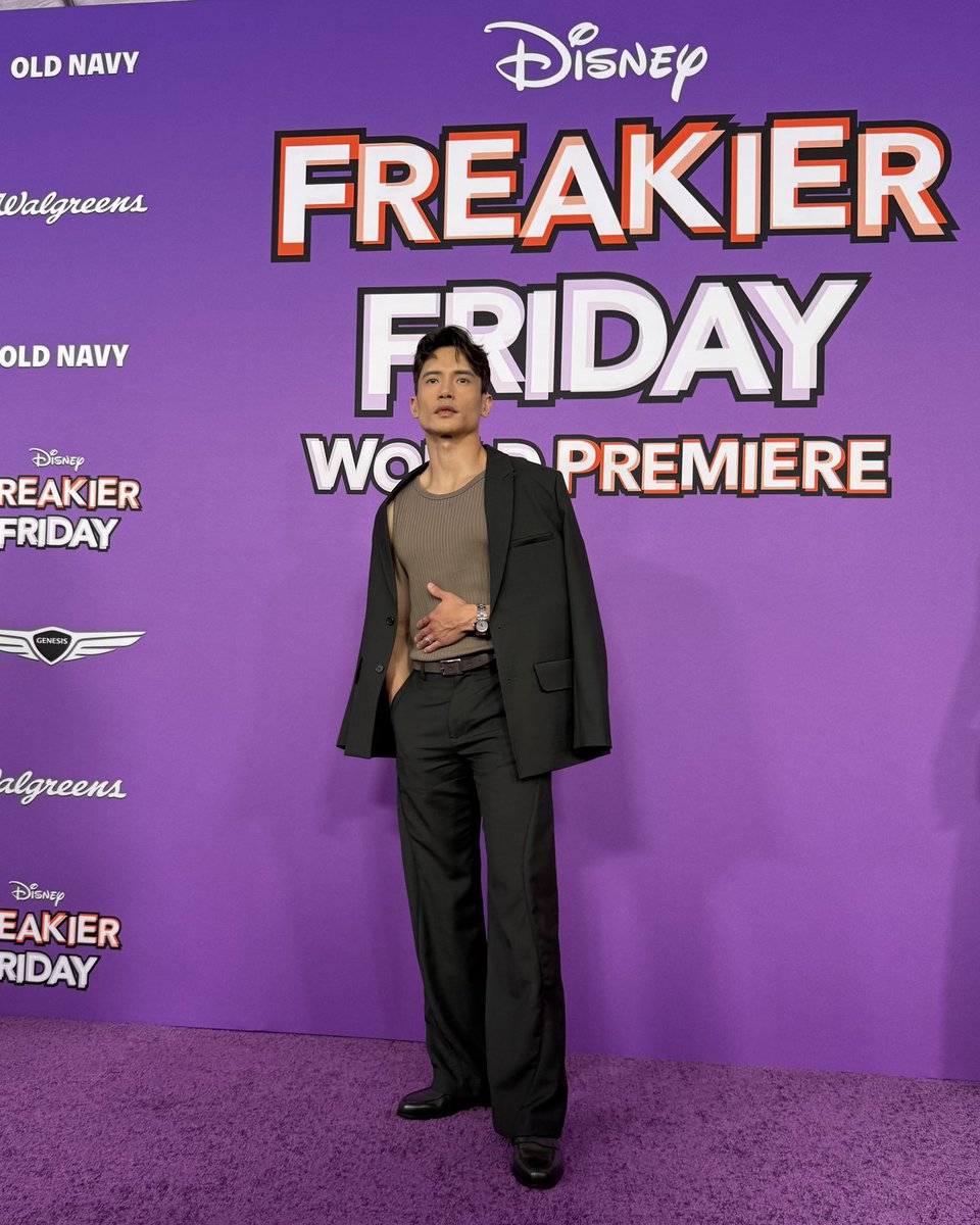 DisneyStudios's tweet image. Manny Jacinto at the Freakier Friday World Premiere ✨