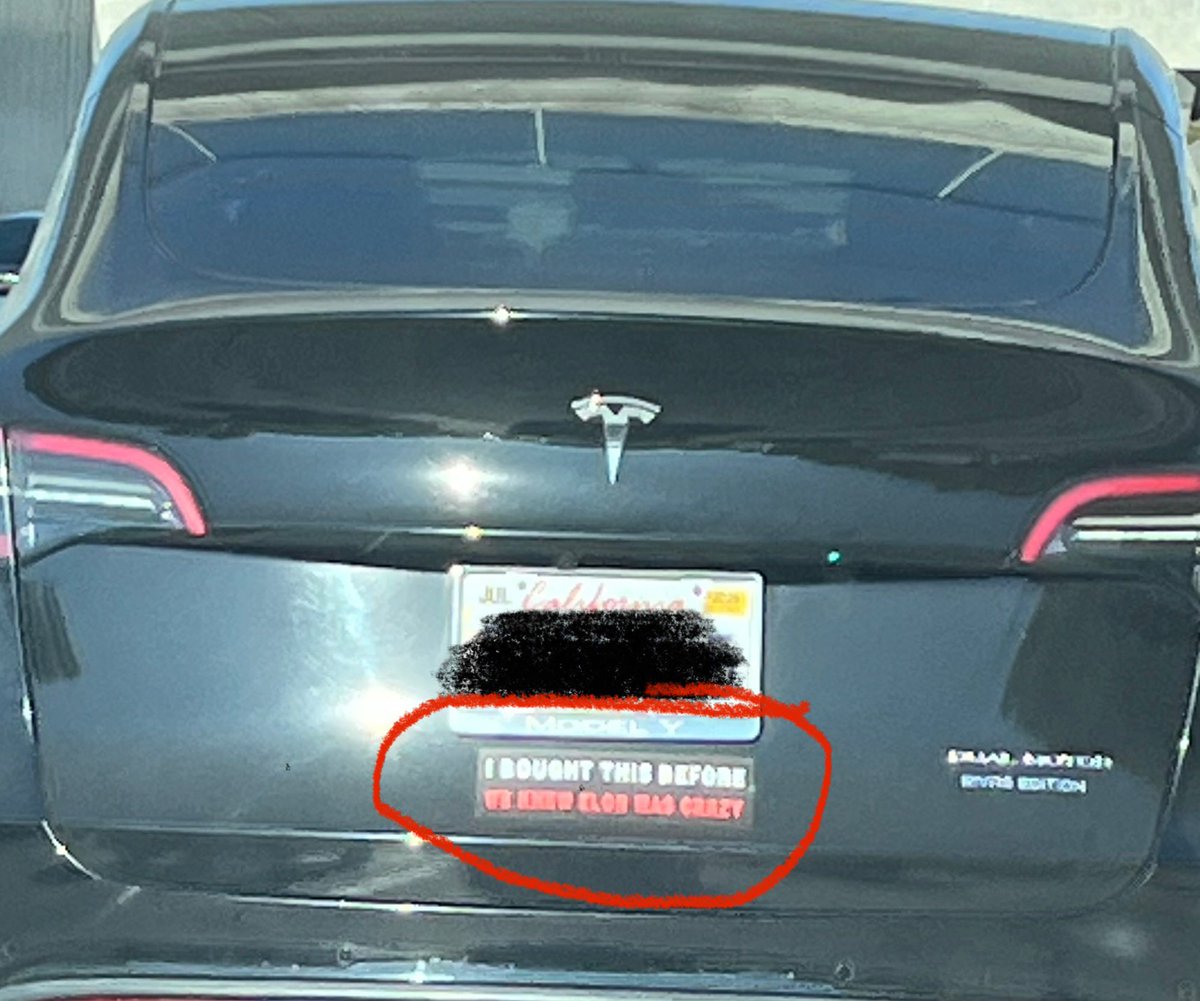 “I BOUGHT THIS BEFORE WE KNEW ELON WAS CRAZY.”

Not all <a href="/Tesla/">Tesla</a> owners are idiots.💯👍