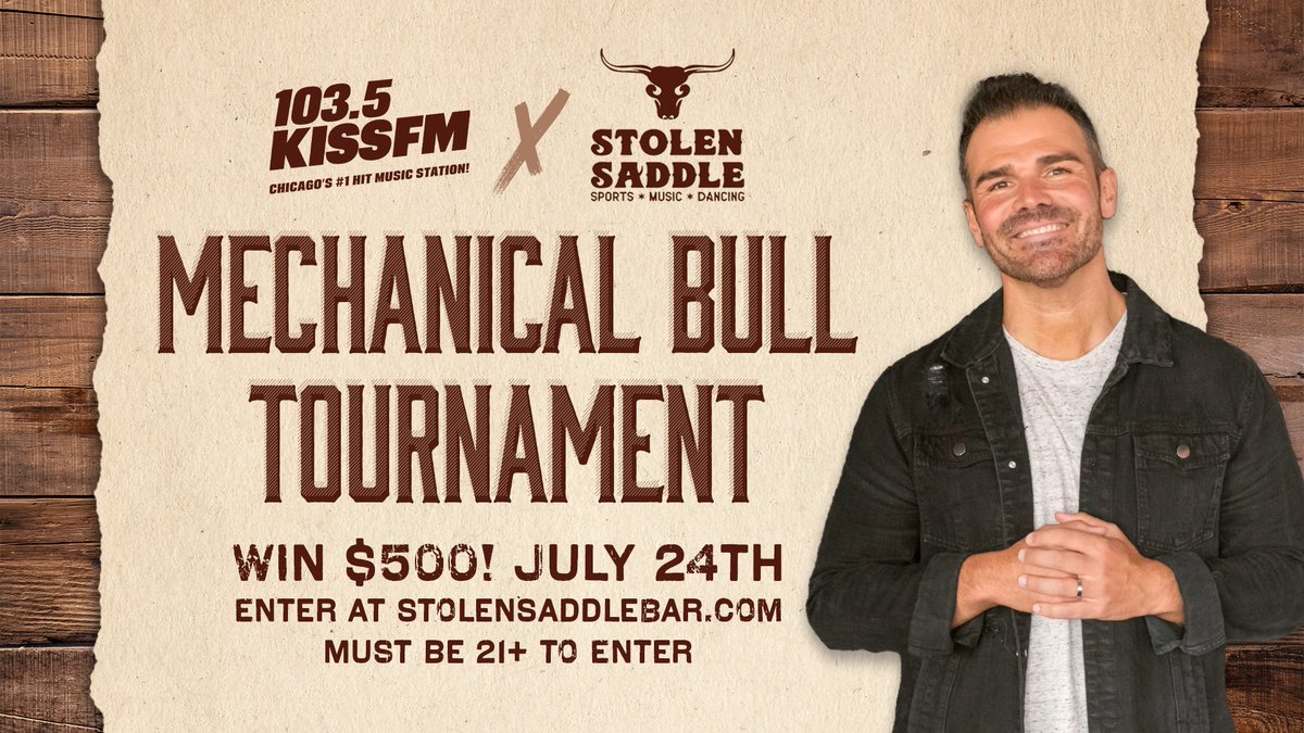 Saddle up, Chicago! Join Brady at Stolen Saddle, the city’s largest country bar, for their first ever Mechanical Bull Tournament! Winner gets $500 and the top four riders win gift cards!