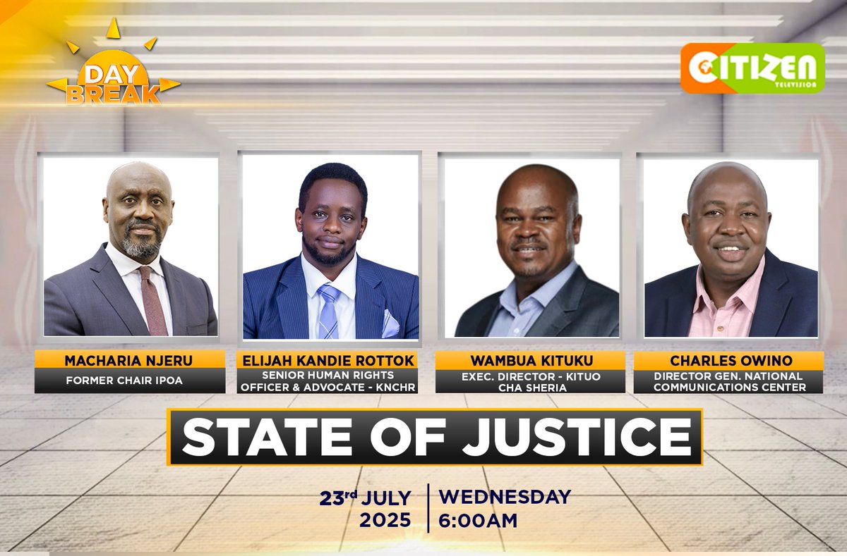 Kituo Cha Sheria (@kituosheria) on Twitter photo Our Executive Director, @EWKituk, is live on <a href="/citizentvkenya/">Citizen TV Kenya</a> sharing key insights on the state of justice. Our Executive Director, @EWKituk, is live on <a href="/citizentvkenya/">Citizen TV Kenya</a> sharing key insights on the state of justice.