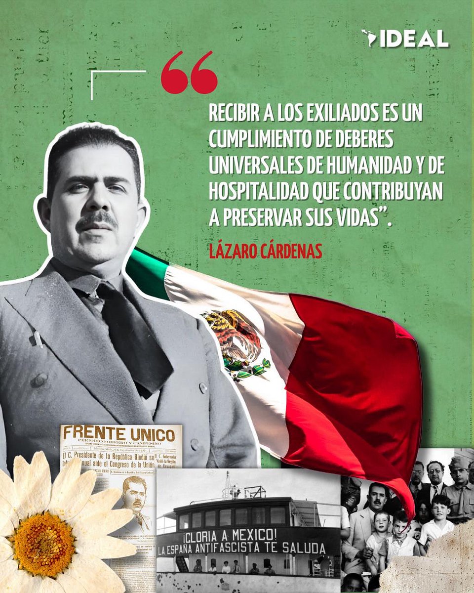 InstitutoIDEAL_'s tweet image. 🇲🇽 #LázaroCárdenas, expresidente de #México, recordado por su visión social y profundamente humanista. Expidió el decreto de la Expropiación Petrolera e impulsó la reforma agraria para devolver la tierra a los campesinos. También abrió las puertas del país a miles de exiliados…