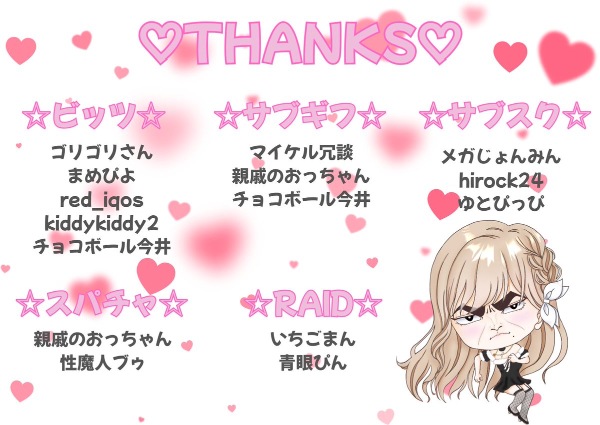 みなさんこんにちわー♡
今日はいっぱい寝ました🙈🍭

今日もみんな暑い中お疲れ様♡
ちゃんと水分とってねー😭💕

20日から22日分のお礼です！！
いつも本当にありがとうございます🙇‍♀️✨