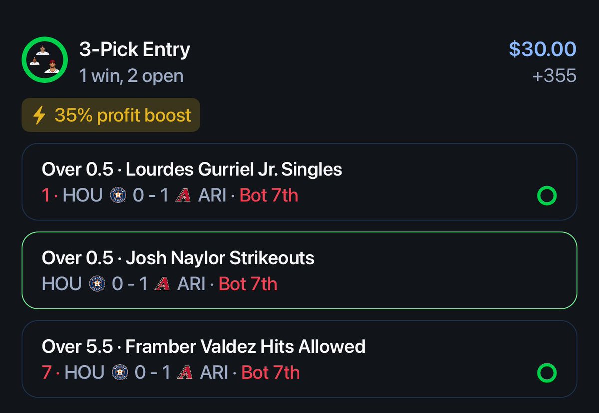 SupMarioBro's tweet image. Thank you Randal Grichuk for the winning single!
Straight out of the @oddsjam “build a parlay” section. Boosted!
@AlexMonahan100 @ArbThief