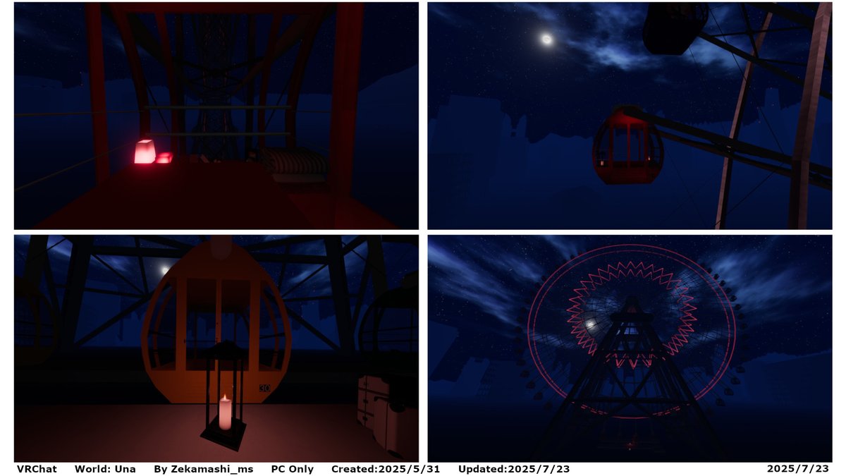 ankianokoubou's tweet image. #VRChatワールド紹介 #VRChat_World紹介
vrchat.com/home/world/wrl…
ゆっくり回る大観覧車のワールド。
World: Una
By Zekamashi_ms
PC Only
#VRChat