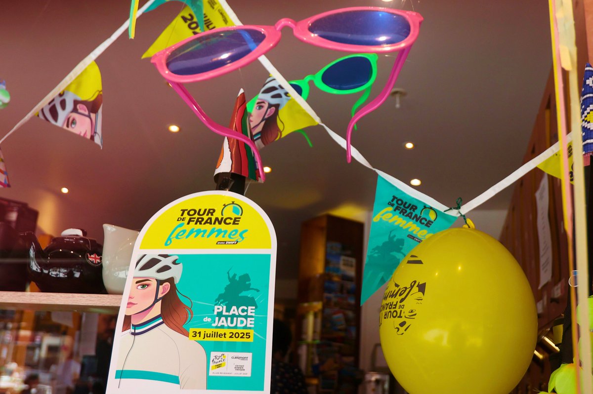 Clermont-Ferrand (@clermontfd) on Twitter photo 💛🚴♀️ À l’approche du <a href="/LeTourFemmes/">Le Tour de France Femmes avec Zwift</a> 2025, #ClermontFd se pare des couleurs du #cyclisme féminin.
🛍️ Vitrines décorées, rues engagées : toute une ville mobilisée pour le départ du 31 juillet 📅
#TDFF2025 #TourDeFrance 💛🚴♀️ À l’approche du <a href="/LeTourFemmes/">Le Tour de France Femmes avec Zwift</a> 2025, #ClermontFd se pare des couleurs du #cyclisme féminin.
🛍️ Vitrines décorées, rues engagées : toute une ville mobilisée pour le départ du 31 juillet 📅
#TDFF2025 #TourDeFrance