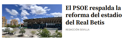 ¡¡¡Sorpresa!!!! Bueno, no tanta, el PSOE sevillano tiene su sede entre la plata noble bética y el Ayto. de Dos Hermanas, que es quien les ha 'regalado' la ciudad deportiva.