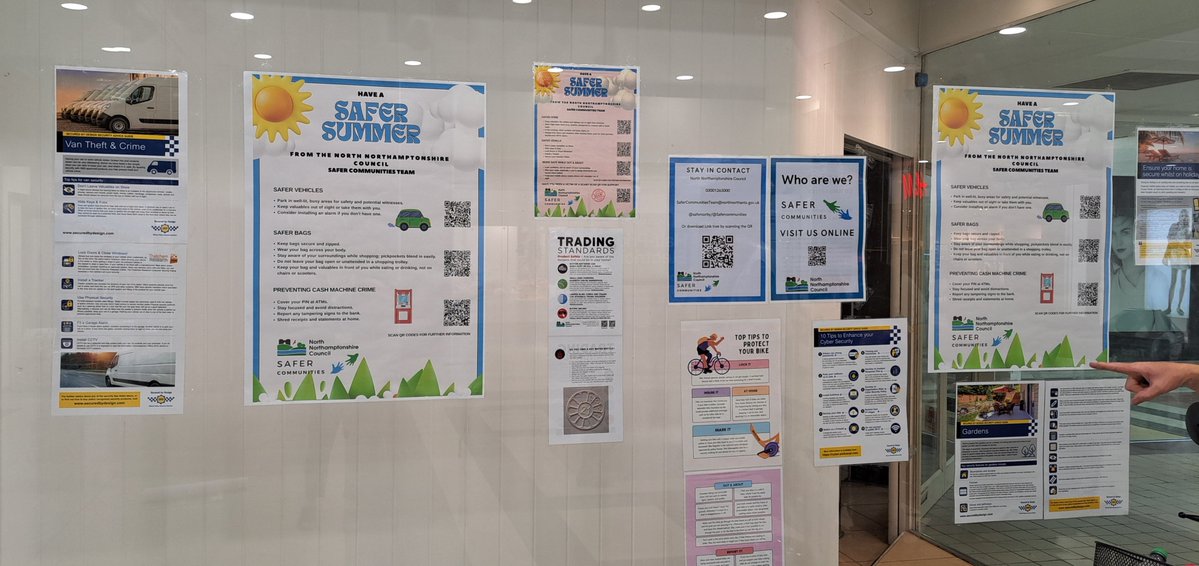 Safer Communities Team (@safercorby) on Twitter photo Helping residents to keep their homes, their vehicles and their family safer this summer - weโve set up a display in Newlands Shopping Centre in Kettering until the end of August - plenty of information and advice at the scan of a QR code! <a href="/NNorthantsC/">North Northamptonshire Council</a> <a href="/Newlands_Centre/">Newlands Centre</a> Helping residents to keep their homes, their vehicles and their family safer this summer - weโve set up a display in Newlands Shopping Centre in Kettering until the end of August - plenty of information and advice at the scan of a QR code! <a href="/NNorthantsC/">North Northamptonshire Council</a> <a href="/Newlands_Centre/">Newlands Centre</a>