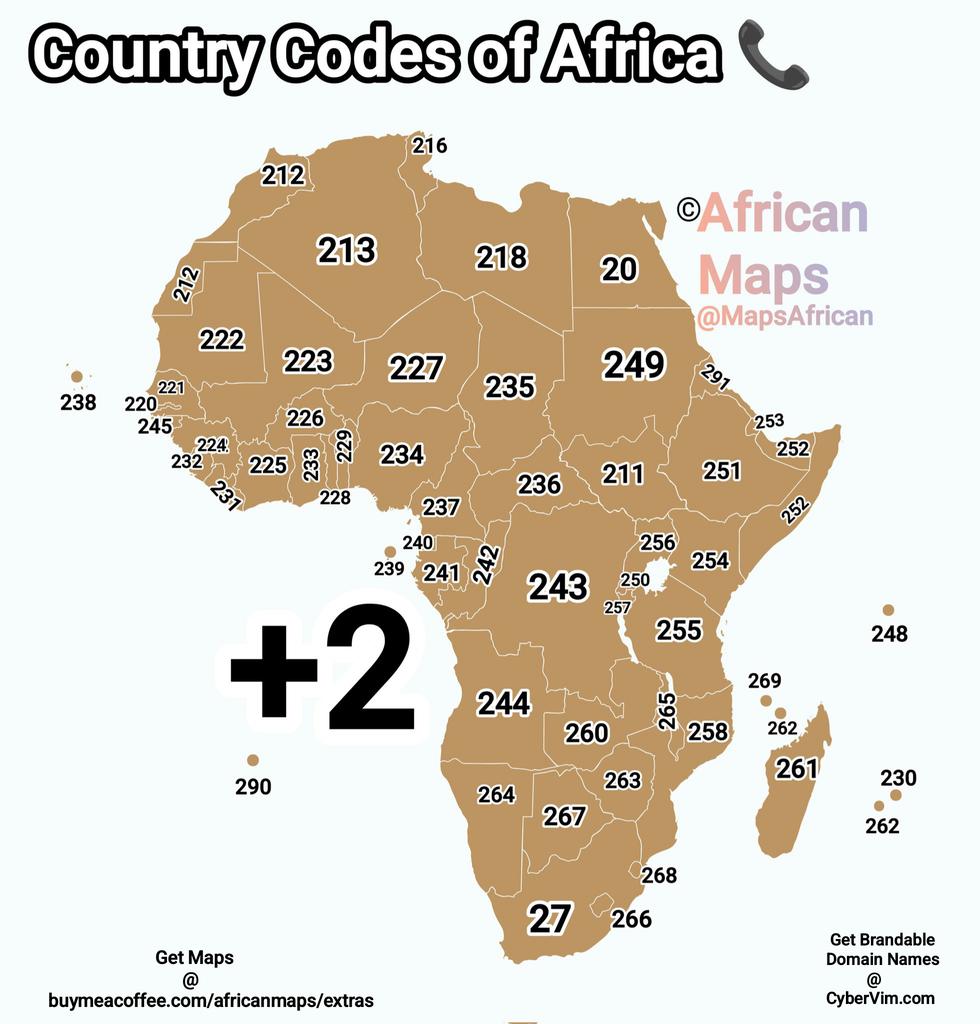 MapsAfrican's tweet image. Country Codes of Africa.
Rep your country's code in the comments.