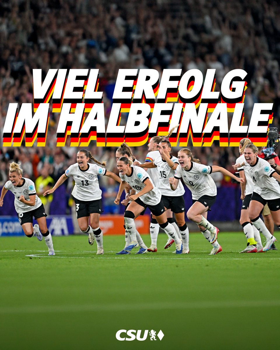 Markus_Soeder's tweet image. Viel Erfolg für unsere Fußball-Frauen heute im Halbfinale bei der EM! Freue mich nach der unglaublichen Energieleistung gegen Frankreich auf ein packendes Match gegen die Spanierinnen. Jetzt ist alles möglich! 🇩🇪😀 #WEURO2025 #GERESP
Wo schaut ihr heute das Spiel?