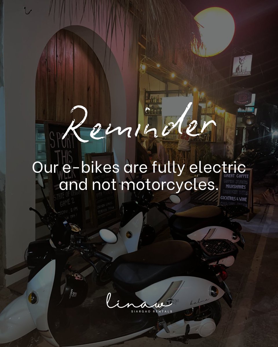 linaw_siargao's tweet image. ‼️ For safety, rules, and what to expect, please read the FAQs before booking ‼️

Book smart, ride safe, and make the most of your island trip. 🛵🌴

SEA you! 🌊👋

#ebiketips #linawecorides #siargaoguide #siargao #ebike #electricbike