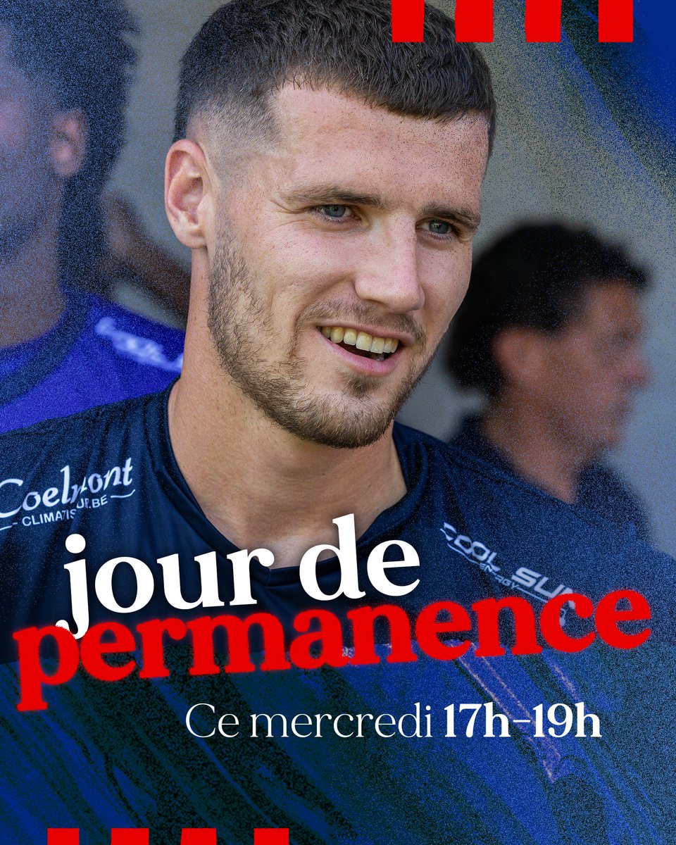 Nous aurons le plaisir de vous accueillir ce soir, avant le match à Waremme, pour vous abonner ou acheter vos tickets pour la D1B 🔥

🙋‍♀️ Permanence de 17h à 19h au stade
👉 Tickets, abos et retrait de vos cartes