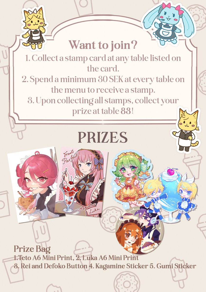 amenalyme's tweet photo. !!!! I’m participating in a stamp rally at #närcon with a bunch of other talented artists

Come take a look if you happen to be there

#vocaloid #stamprally https://t.co/qbtaRiPP24