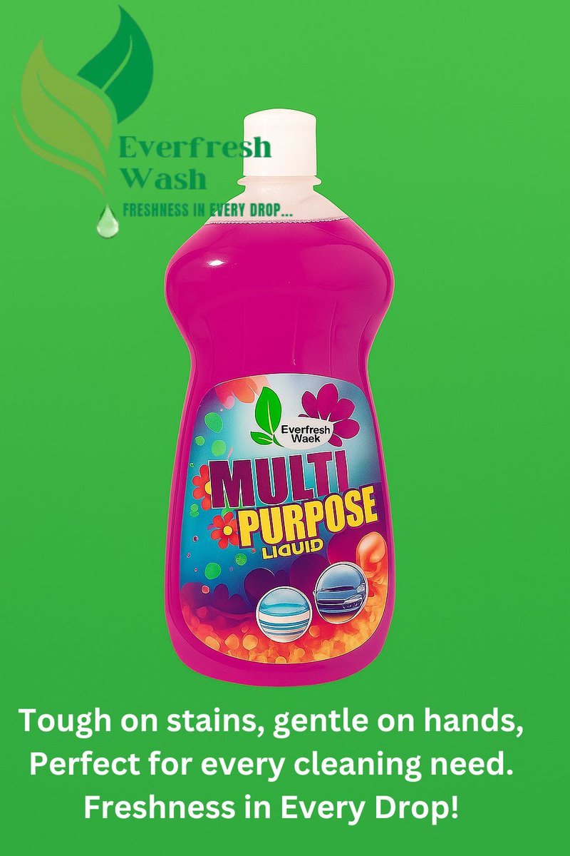 everfreshwash's tweet image. ✨ Bring sparkle to every corner of your home with Everfresh Wash Multipurpose Liquid! 🌿 Tough on stains, gentle on your hands – Freshness in Every Drop. 💧

#EverfreshWash #FreshnessInEveryDrop #MultipurposeUse 
#HomeCare 
#NaijaProduct #CleaningMadeEasy