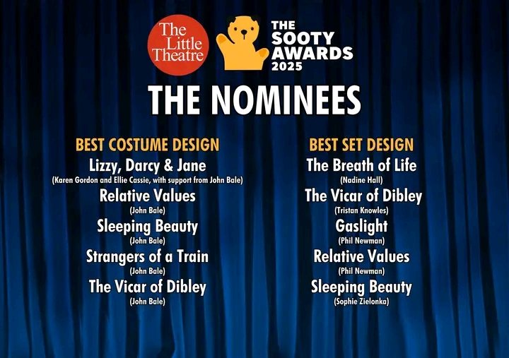 philnewmandsign's tweet image. Thrilled to discover that I&apos;ve been nominated for Best Set Design for both the shows I designed - Relative Values and Gaslight - @thelittleleics last Autumn in their Annual Sooty Awards!! 😊