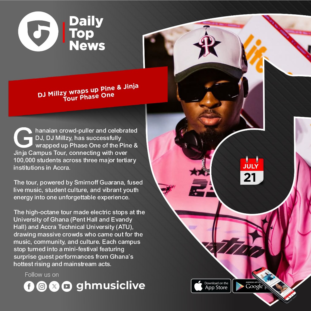 Ghana Music Live (@ghmusiclive) on Twitter photo <a href="/shattawalegh/">SHATTA WALE</a> pushed down by fan during performance in Kumasi
Music should inspire, not just entertain - <a href="/RockyDawuni/">Rocky Dawuni</a>
Artistes with one popular song on TikTok are not qualified for celebrity status - <a href="/patapaa_amisty/">#1HERO 🦸♂️</a>
<a href="/djmillzygh/">MILLZY🌍</a> wraps up Pine & Jinja Tour Phase One
Read <a href="/shattawalegh/">SHATTA WALE</a> pushed down by fan during performance in Kumasi
Music should inspire, not just entertain - <a href="/RockyDawuni/">Rocky Dawuni</a>
Artistes with one popular song on TikTok are not qualified for celebrity status - <a href="/patapaa_amisty/">#1HERO 🦸♂️</a>
<a href="/djmillzygh/">MILLZY🌍</a> wraps up Pine & Jinja Tour Phase One
Read