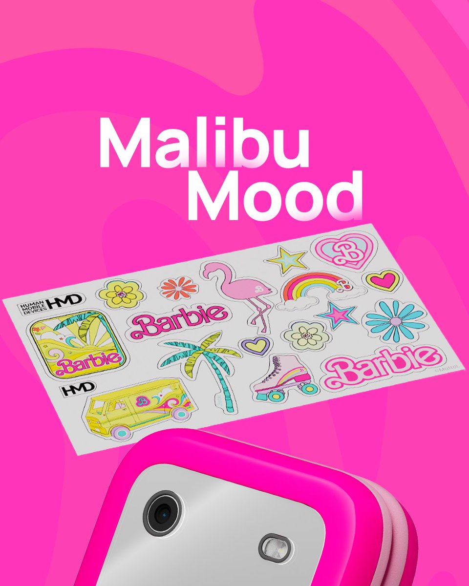 Why stop at just pink? Style it your way.  Classic, glitter or malibu the choice is yours! Coz the iconic HMD Barbie Flip Phone is back only on hmd.com for just Rs. 7999/-

Buy Now - hmd.com/en_in/hmd-barb…

#HMDBarbieFlipPhone #HMD #HMDIndia #PickYourVibe