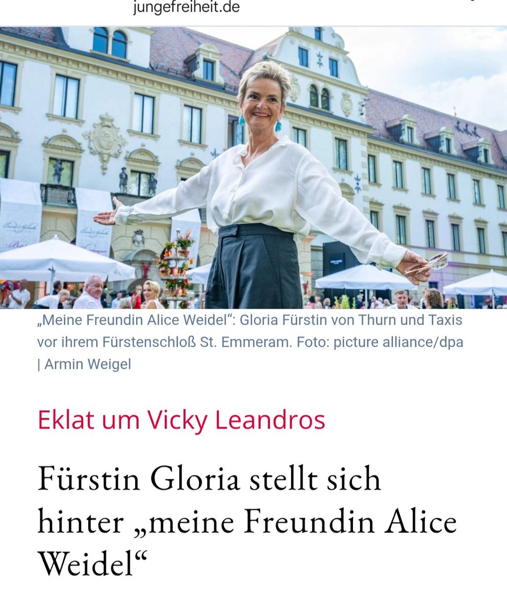 nikitheblogger's tweet image. Offensichtlich hat Fürstin von Thurn und Taxis doch noch die Kurve gekriegt und sich hinter Alice Weidel gestellt! Daumen hoch dafür!