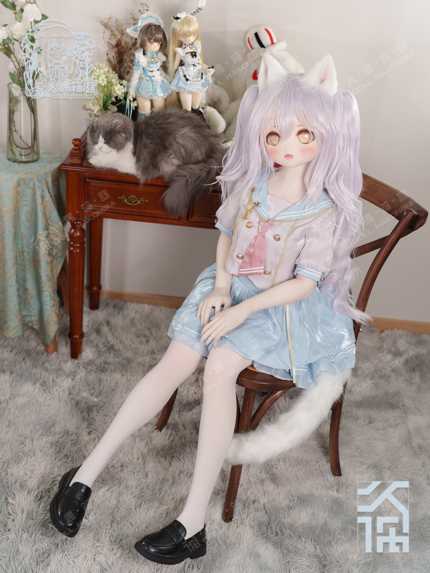 生後20日♡お外で日向ぼっこ♡真っ白子猫ちゃん♡アートドール♡ぬいぐるみ♡ 生後20日♡お外で日向ぼっこ♡真っ白子猫ちゃん♡アートドール♡