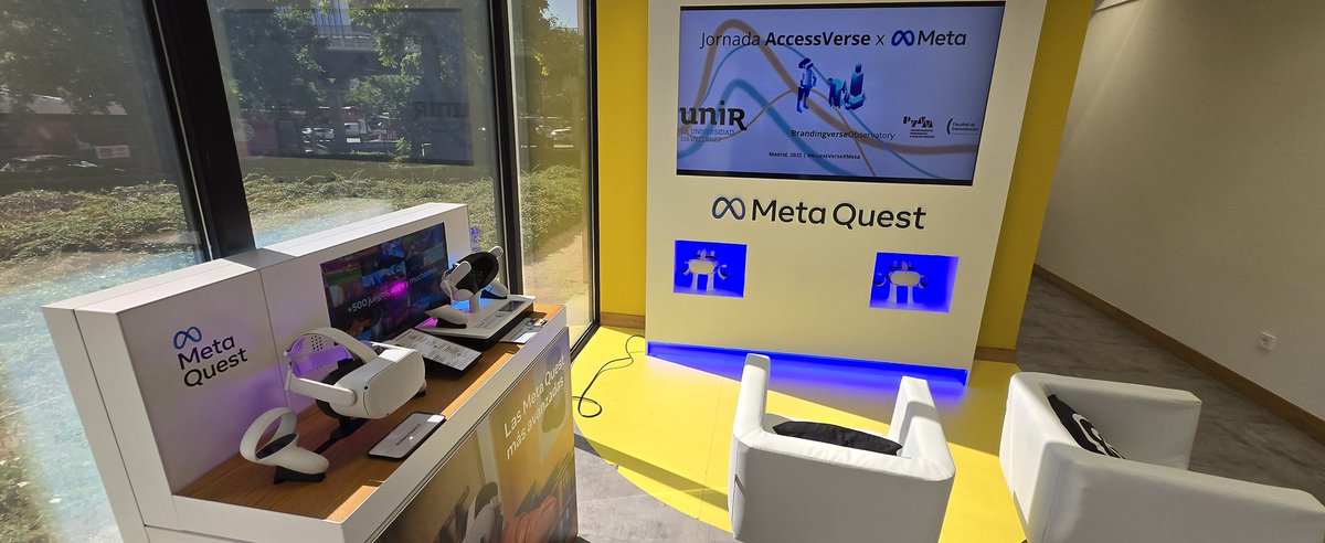 brandingverse's tweet photo. El día de ayer 22 de julio 🗓️ en el marco del proyecto #AccessVerse financiado por @UNIRuniversidad estuvimos en la sede de @Meta #España para hablar y avanzar en la investigación de la #accesibilidad en el #metaverso https://t.co/JKsZUtPi1R