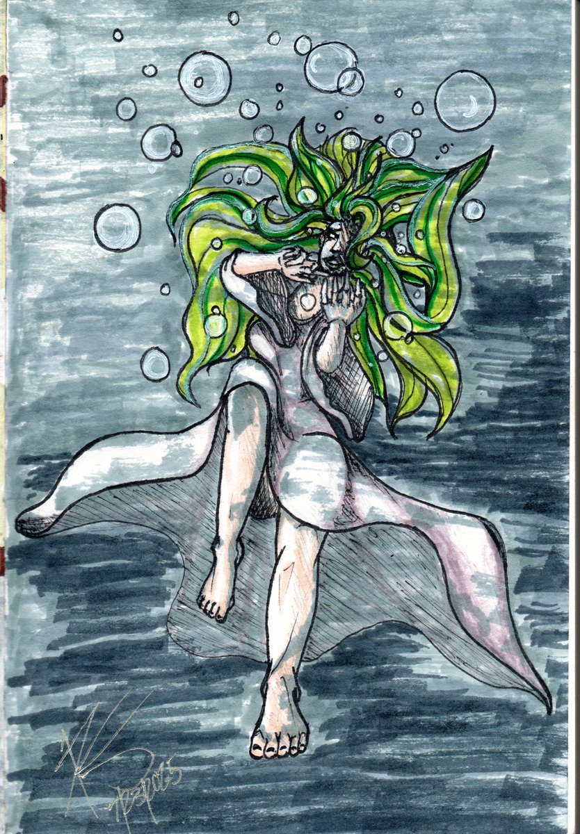 kai_mi01's tweet photo. "The Drowned" 

 My artfight to @/ssavaart 's Ghost

 #artfight #artfight2025 #art #illustration #originalcharacter #oc #concept #Artfightteamcrystals #アート #イルスト #キャラクター #fantasy #ファンタジー #fanart #traditionalart #ghost https://t.co/NMhY0HDpya